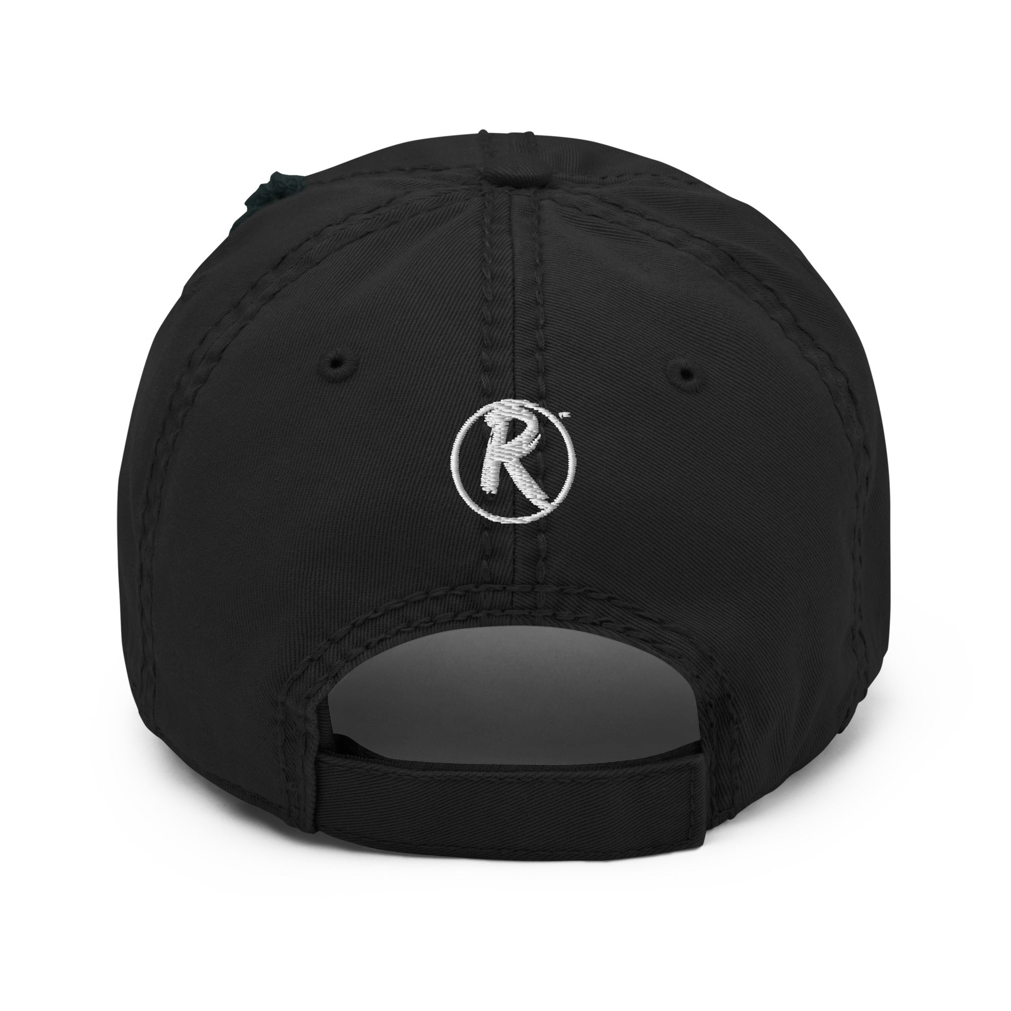 Revolution streetwear black Distressed Dad Hat back view
