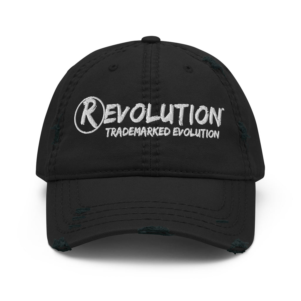 Revolution streetwear black Distressed Dad Hat front view