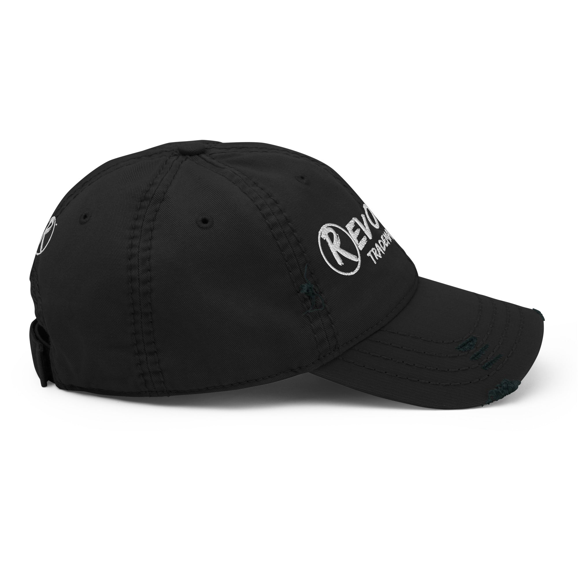 Revolution streetwear black Distressed Dad Hat right side view
